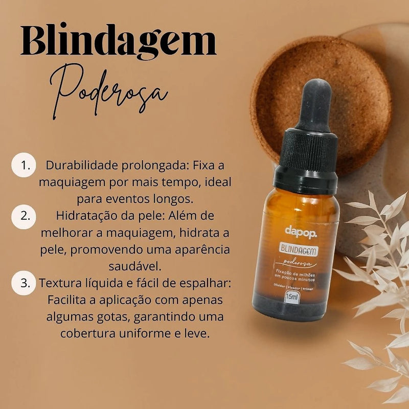 Primer Fixador de Maquiagem Diluidor Blindagem Poderosa Fixação em poucos Minutos Dapop