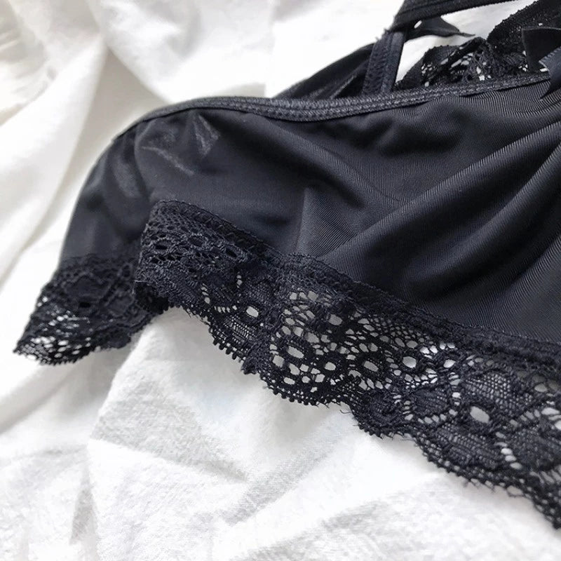 Roupa Íntima Feminina De Renda Fria Cintura Baixa Tanga De Lingerie